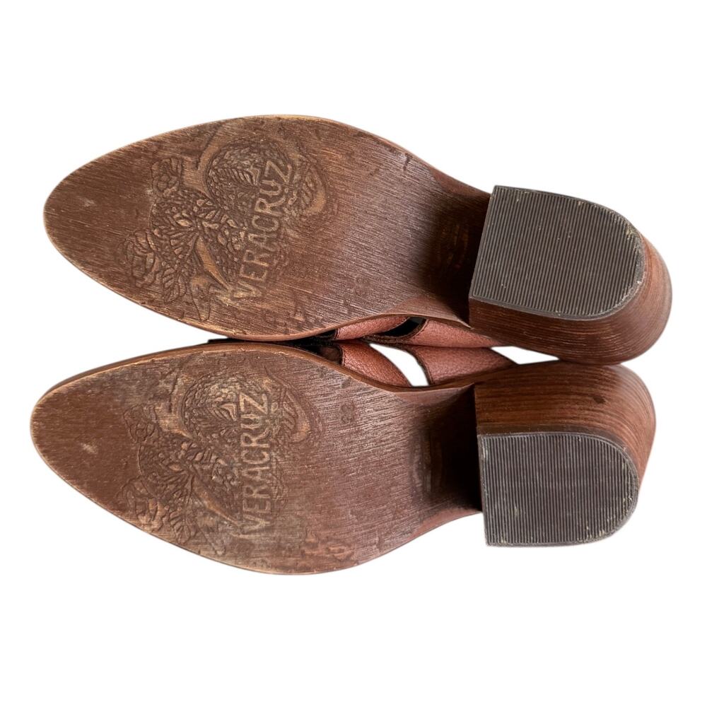 Sundance Veracruz Rinjani Leather Mules Heeled Clogs Brown EU 38 US 7.5-8 Boho - Picture 10 of 11